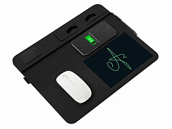 Многофункциональный коврик для мыши «Multi Pad» с беспроводной зарядкой и LCD экраном, 10 Вт