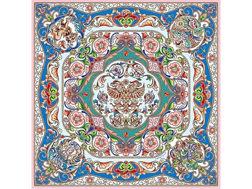 Платок «Шедевры русских эмальеров»